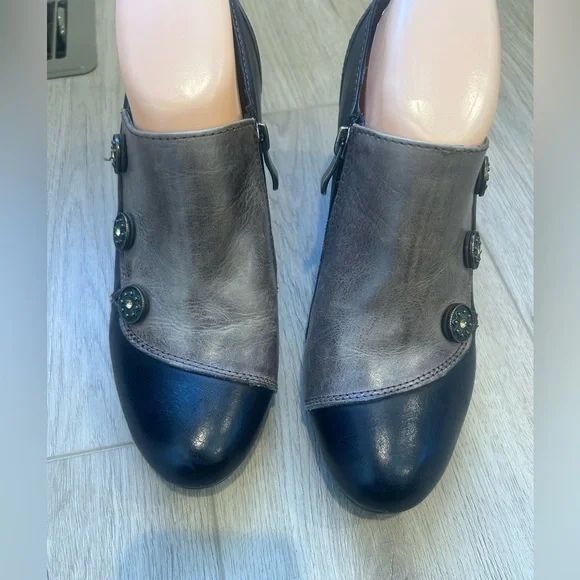 Spring Step L’Artiste “Green Tea” Victorian Style Two Tone Booties 39 steam punk - Picture 3 of 12